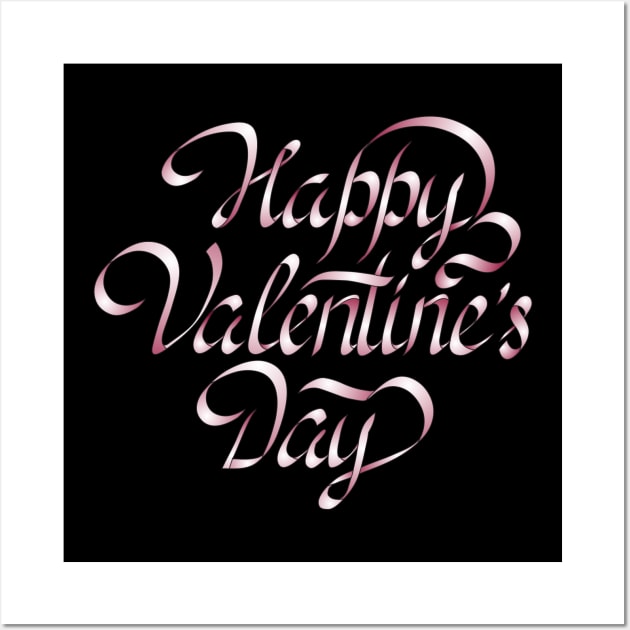 Calligraphic happy Valentines Day Wall Art by bakry